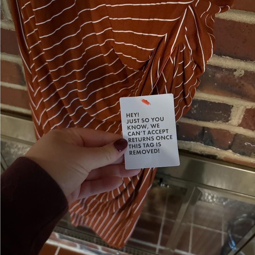 ASOS Rust Striped Dress - Picture 3 of 4